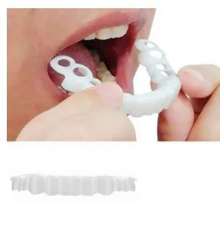 6 sets Top Bottom Silicone False Teeth Top Bottom Upper Lower Veneers False Teeth Cosmetic Denture Upper/Lower Snap on Smile