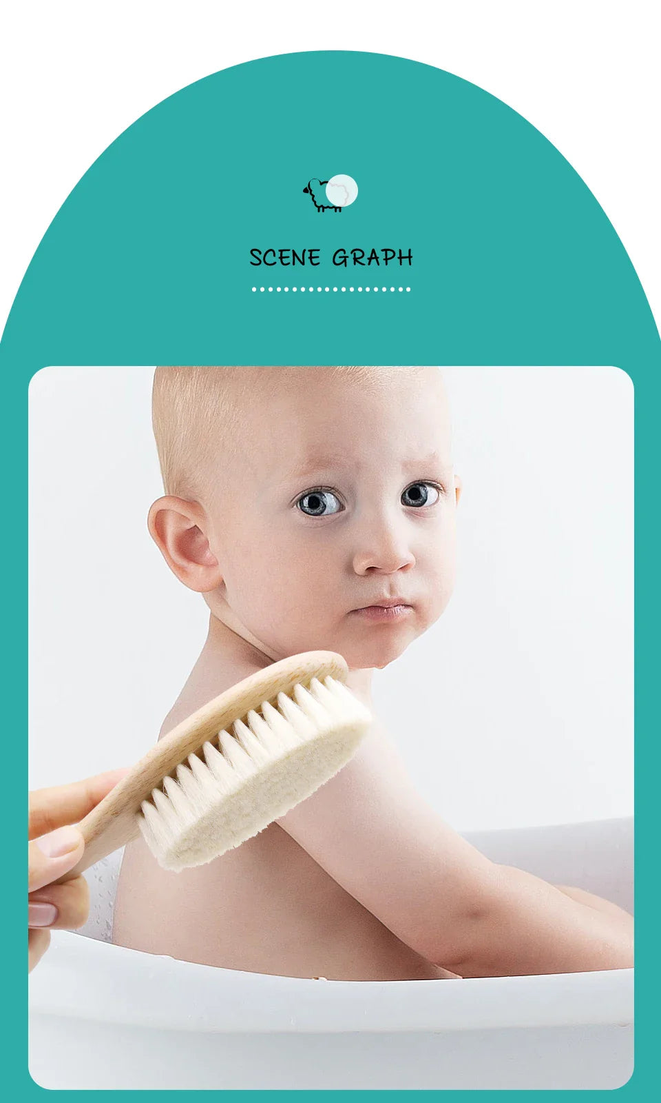 Baby Hair Brush for Hair Personalized Baby Brush Soft Goat Bristle Kids Hair Brush