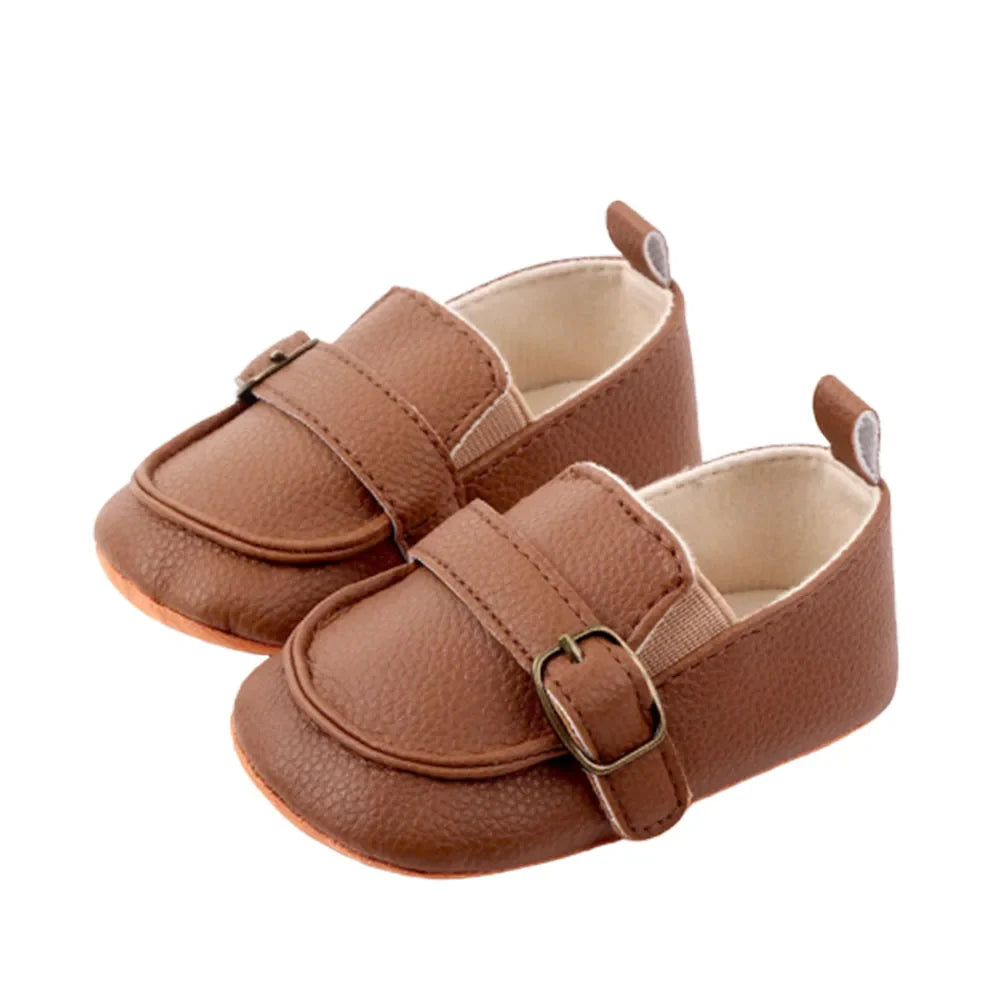 Baby First Walker 1Pair Baby Girl Boy Infant Cute Fashion Solid Shoes Peas Shoes PU Leather Baby Shoes Soft Bottom Toddler