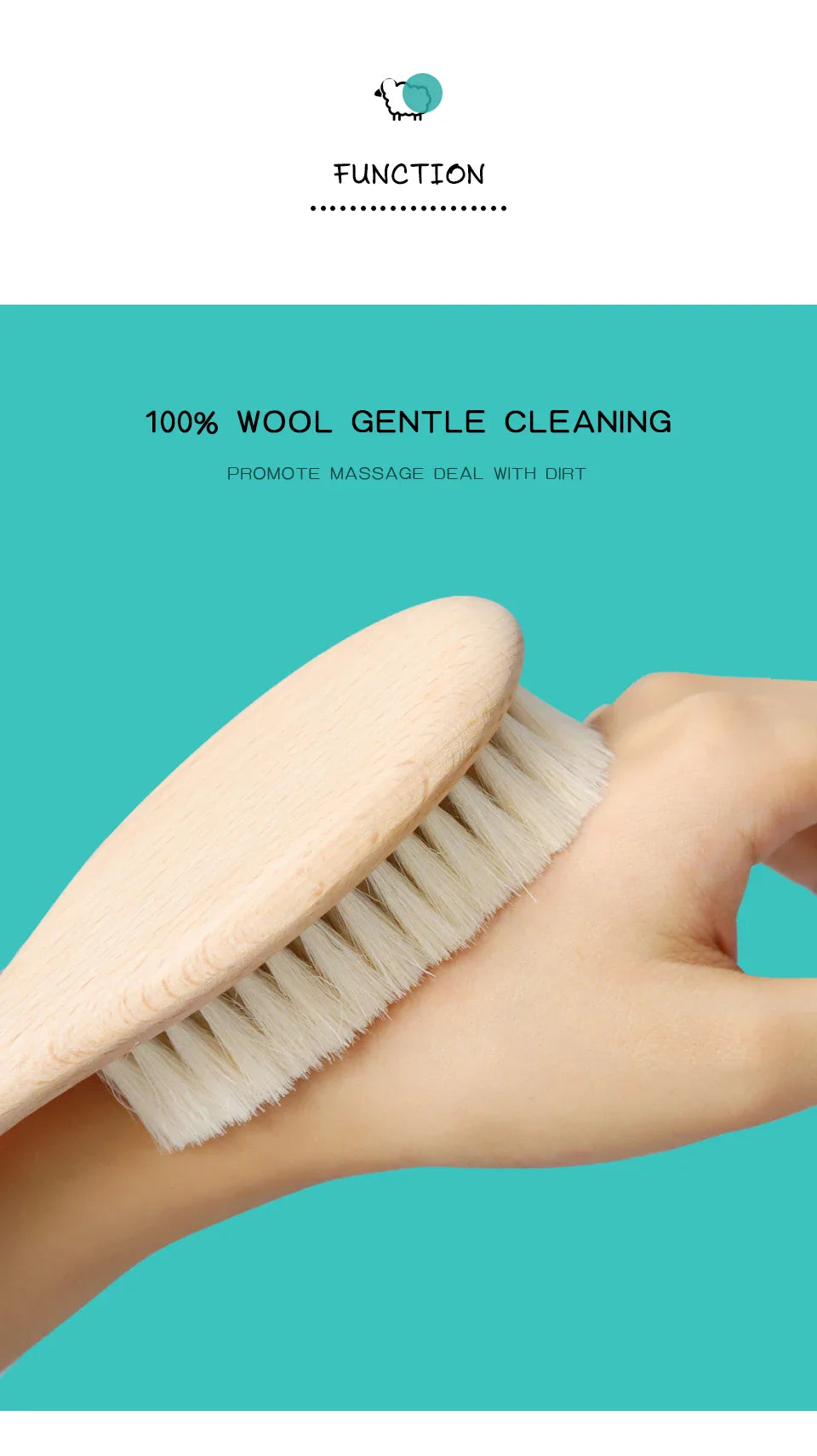 Baby Hair Brush for Hair Personalized Baby Brush Soft Goat Bristle Kids Hair Brush