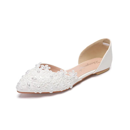 Summer Spring Solid Pattern Slip-On High-Heeled Flat Arch Support Comfort Breathable Anti-Slip PU Upper Pointed Fashion Trend