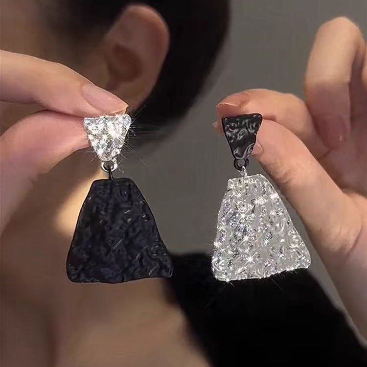Sterling Silver Needle Creative Low-key Matching Earrings (Available)