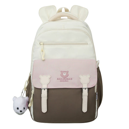 Retro Cute Contrast Color Backpack Women's Cartoon Casual Backpack