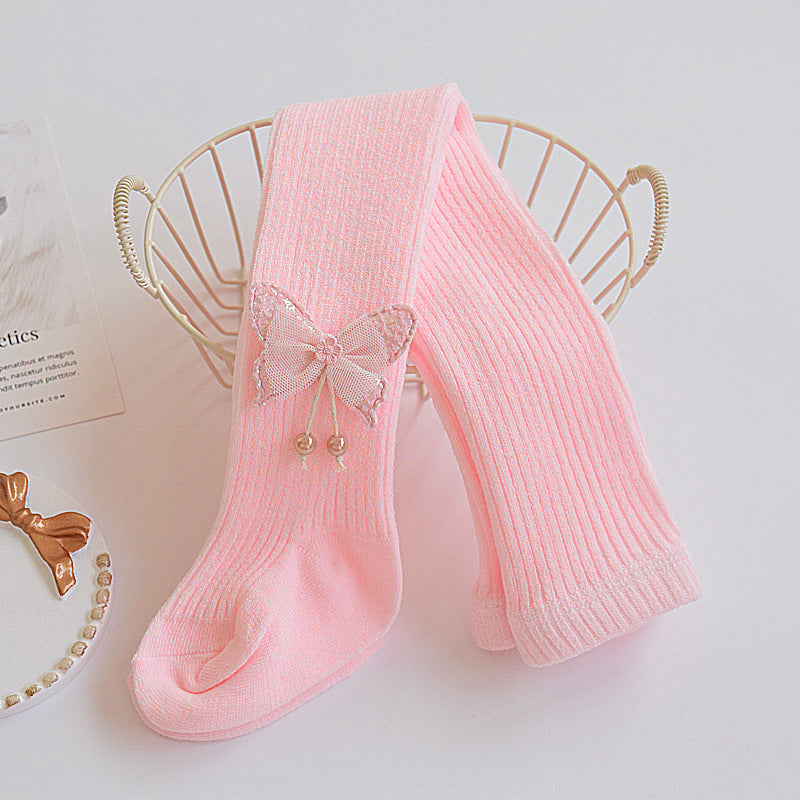 Children's Leggings Spring & Fall Fine Cotton Thin Girls' Pantyhose Medium Thick Autumn and Winter Infants and Young Kidsren Outer Wear Leggings