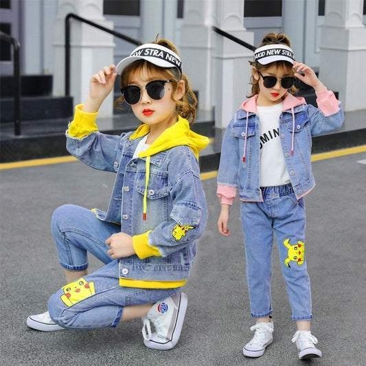 Girls spring and Winter jacket two-piece suit