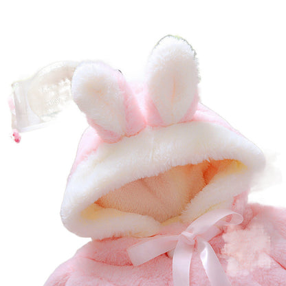 Winter new classic little rabbit shawl sweater jacket for girls