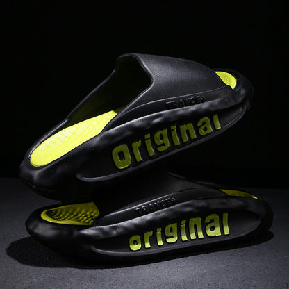 Men's Slippers Thick Bottom For Outdoors Trendy Non-slip Wear-resistant