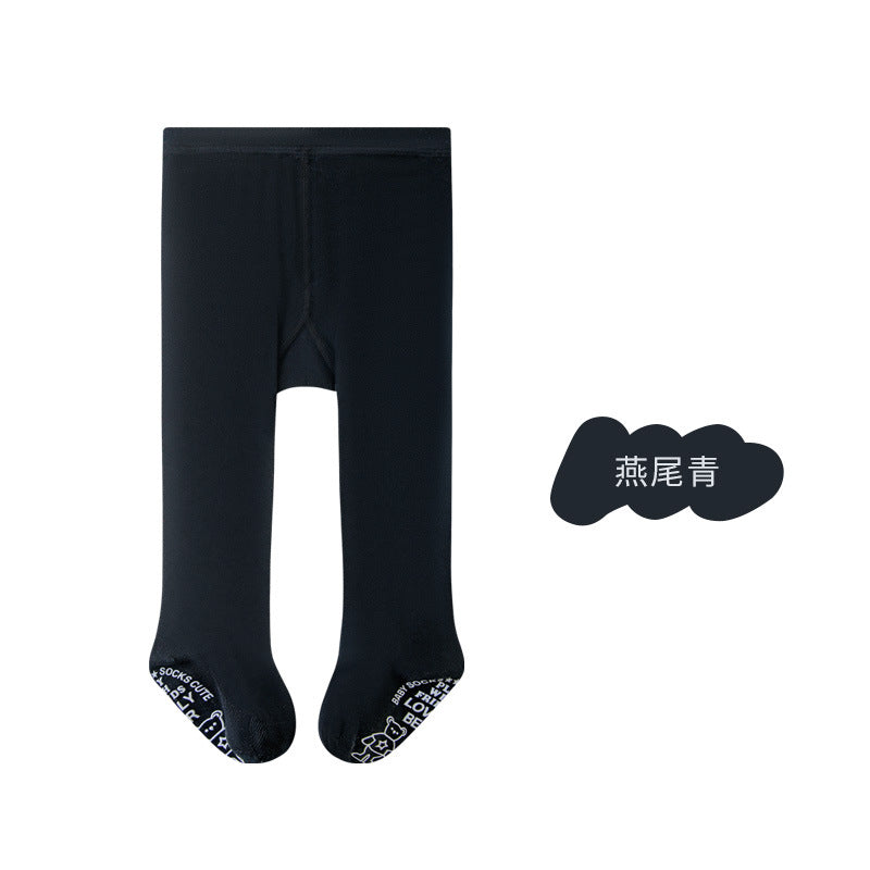 Children's Pantyhose Spring & Fall New Large Pp Pure Color Girls' Jumpsuits Boneless Antibacterial Infant Outer Leggings
