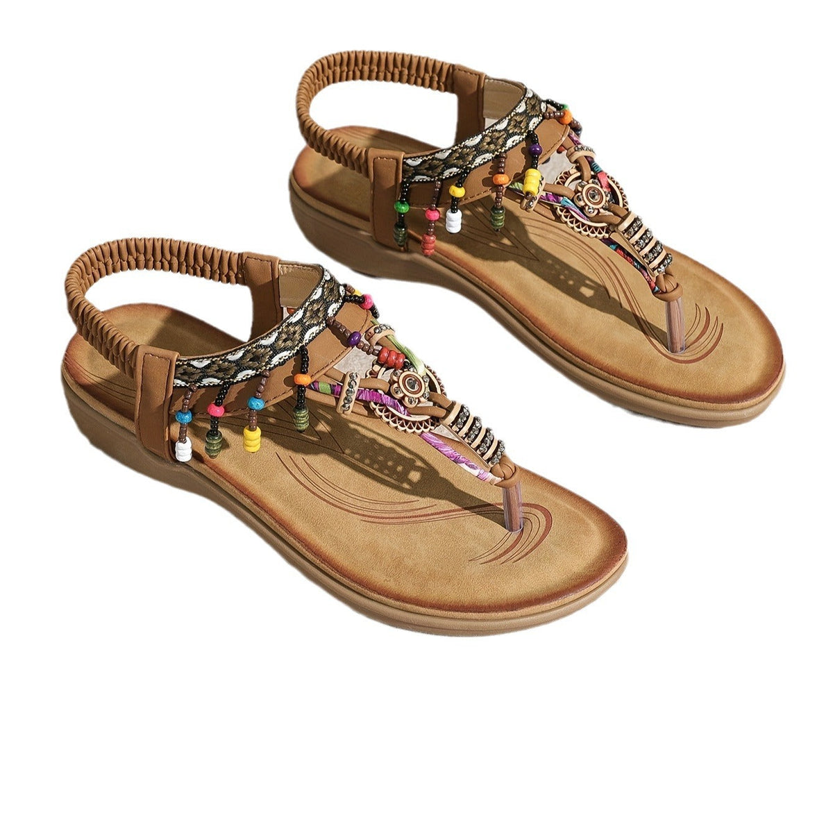 Bohemian Ethnic Style Flat Sandals Pendant Flip-flops (Available)