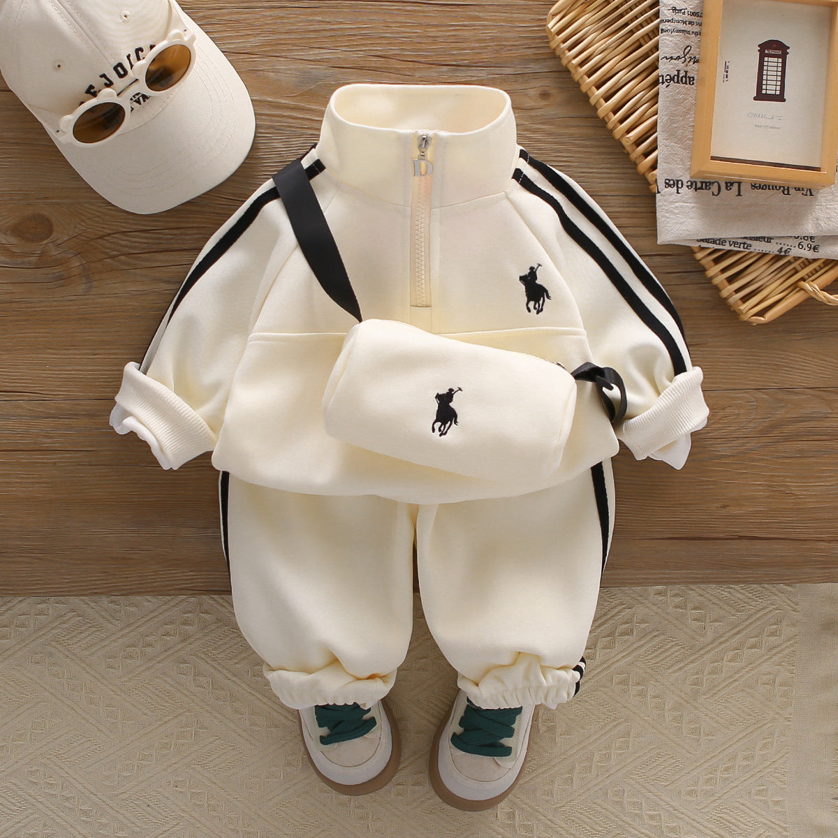 Kids2026 Autumn Children's Suit New Boys' Two-Piece Set Baby Spring and Autumn Sports Suit Trendy Children's Clothing Foreign Trade