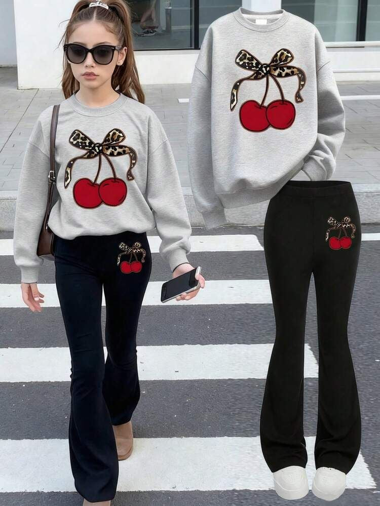 2026 New Children's Clothing Set That Can Also Be Worn by Adults, Youthful Trendy Fashion Long-Sleeve and Long-Pants Set