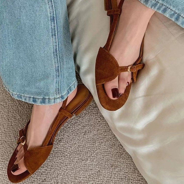 Casual Solid Color Round Toe Solid Color Women's Sandals  (Available)
