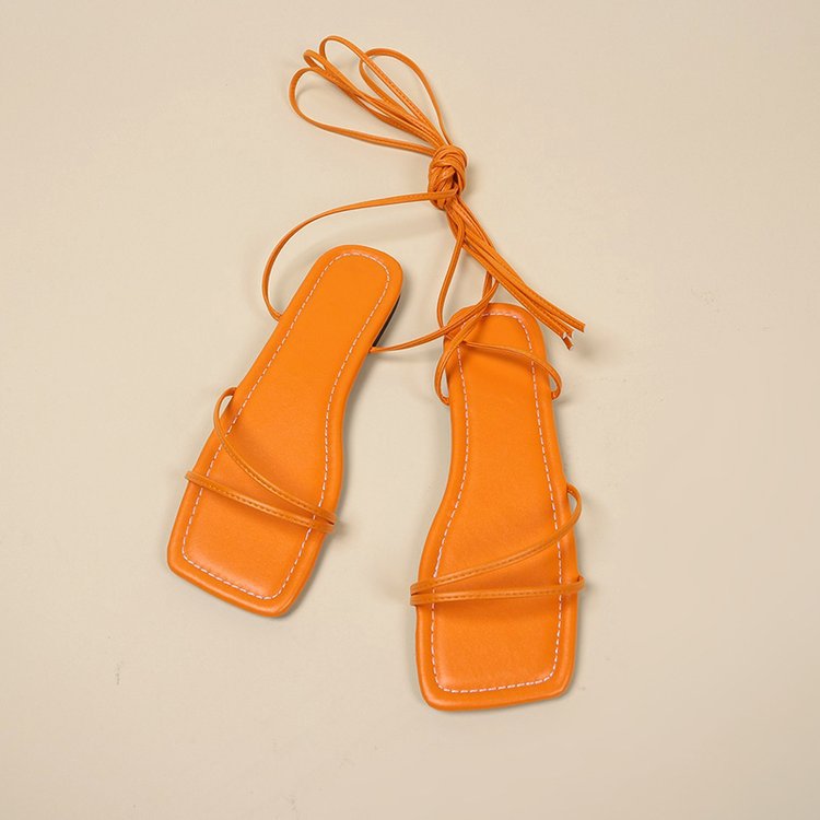 European And American Ankle Ring Bandage Cloth Flat Sandals Women's Summer (Available)