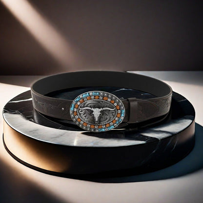 Belt Cow Head Buckle Men