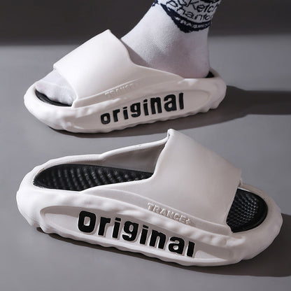 Men's Slippers Thick Bottom For Outdoors Trendy Non-slip Wear-resistant