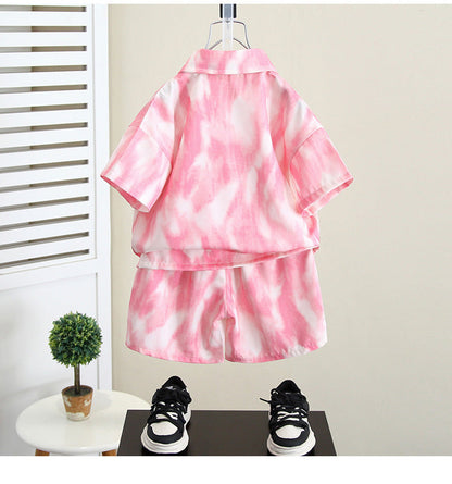 Summer Boys Clothes Suit Fashion Children's Shirt+Shorts 2Pcs/Set Toddler Wedding Party Suit Kids Vacation Outfit 2-11 Years