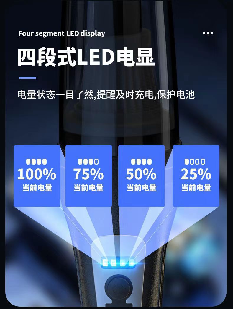 Cross-Border High-Power Wireless Car Vacuum Cleaner, Strong Suction, High-Power Car and Home Dual-Purpose Handheld Portable Vacuum Cleaner