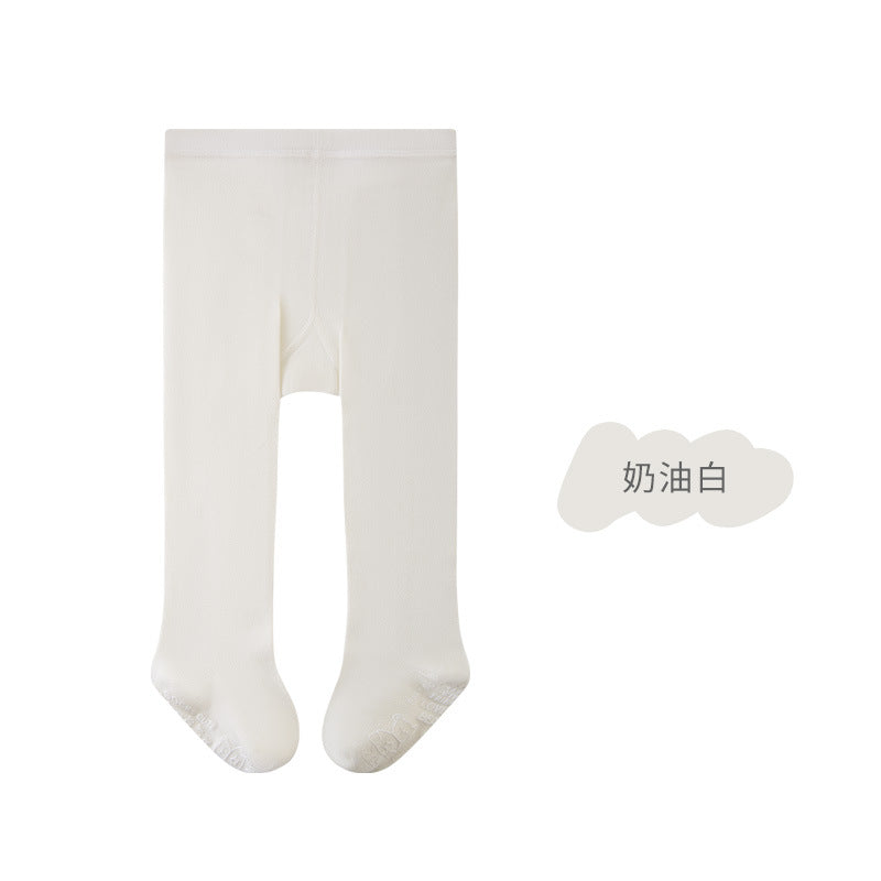 Children's Pantyhose Spring & Fall New Large Pp Pure Color Girls' Jumpsuits Boneless Antibacterial Infant Outer Leggings