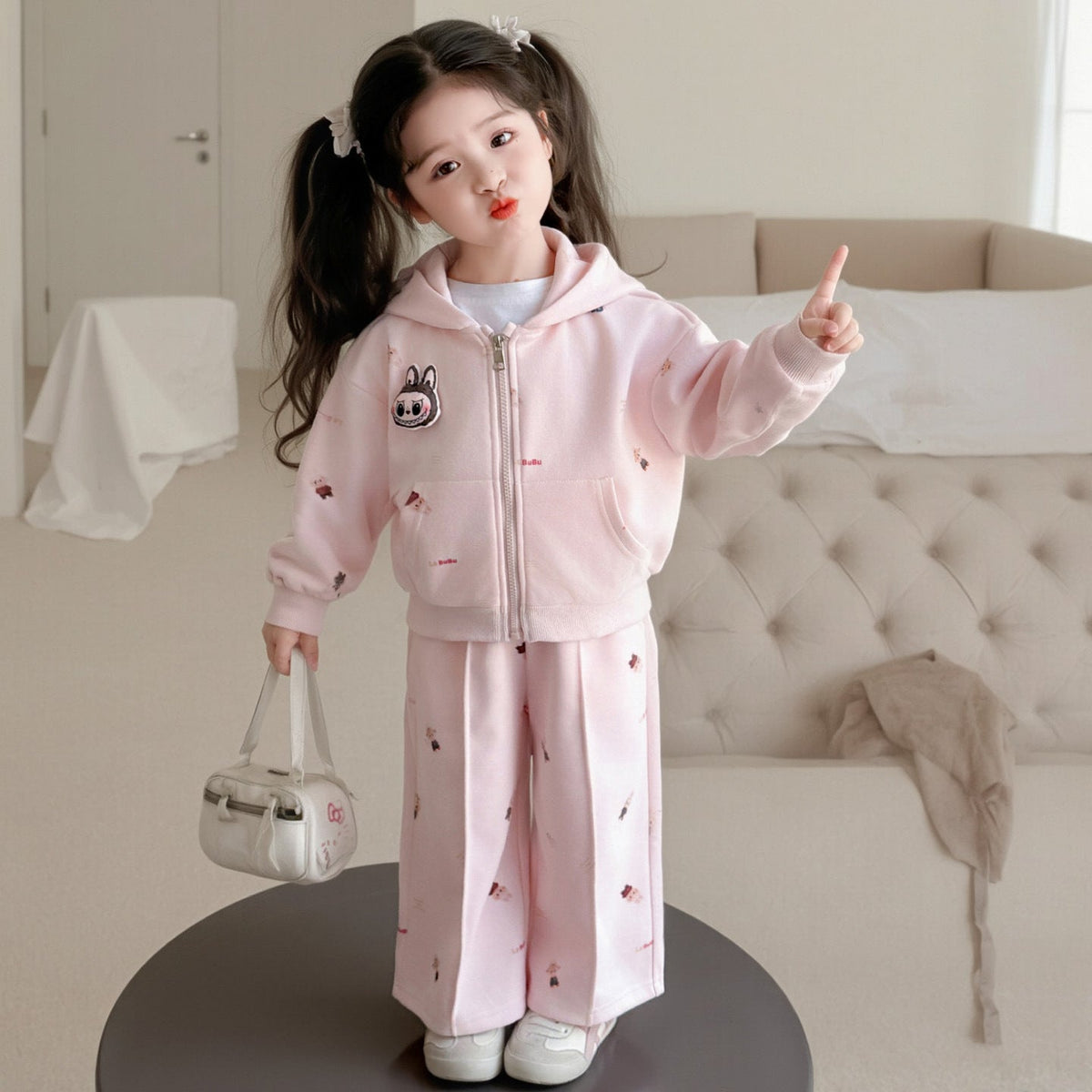 Girls' Cartoon Outfit Spring and Autumn 2025 New Stylish Hooded Sports Cardigan Jacket for Baby Girls