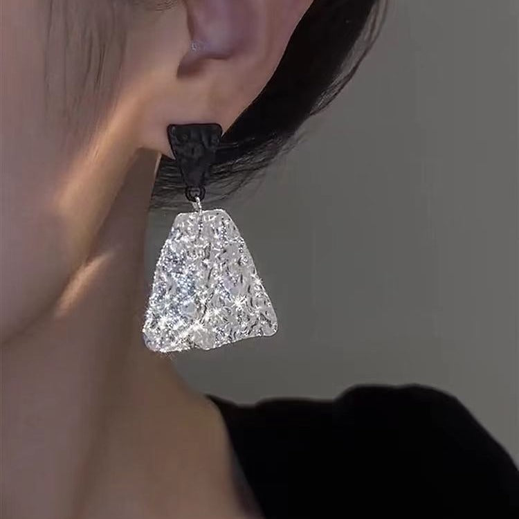 Sterling Silver Needle Creative Low-key Matching Earrings (Available)