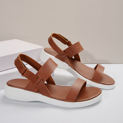 Female Comfortable Flat Heel Women's Peep Toe Sandals (Available)