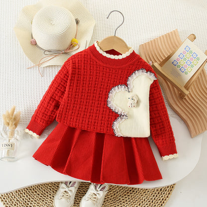 New  winter children's sweater skirt small knit