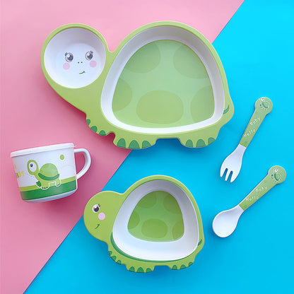 Baby feeding bowl with Bamboo Fiber spoon and Bamboo Fiber straw (Available)