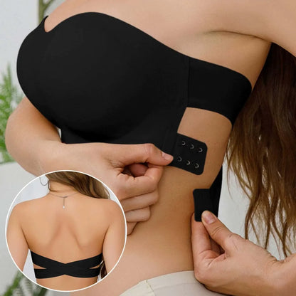 Women's strapless bra cross side buckle underwear  (Available)