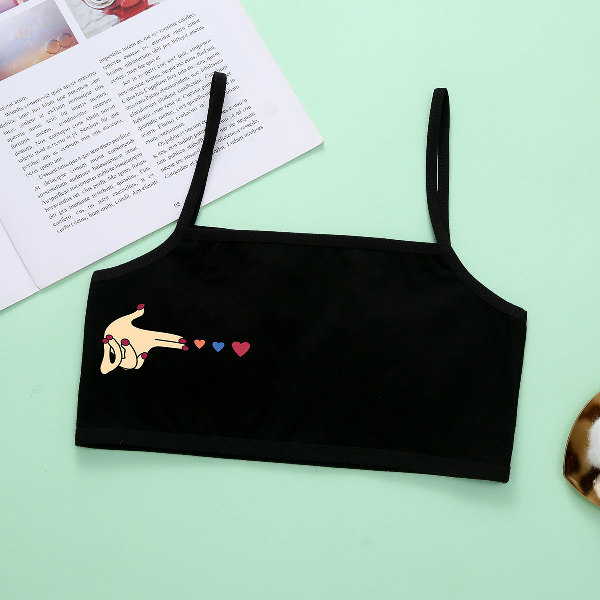 Girls' Underwear Developmental Primary School Pupils Pure Cotton 12 Years Old 9 Years Old 8 Junior High School Students Less Girls Bra Children's Sling Thin