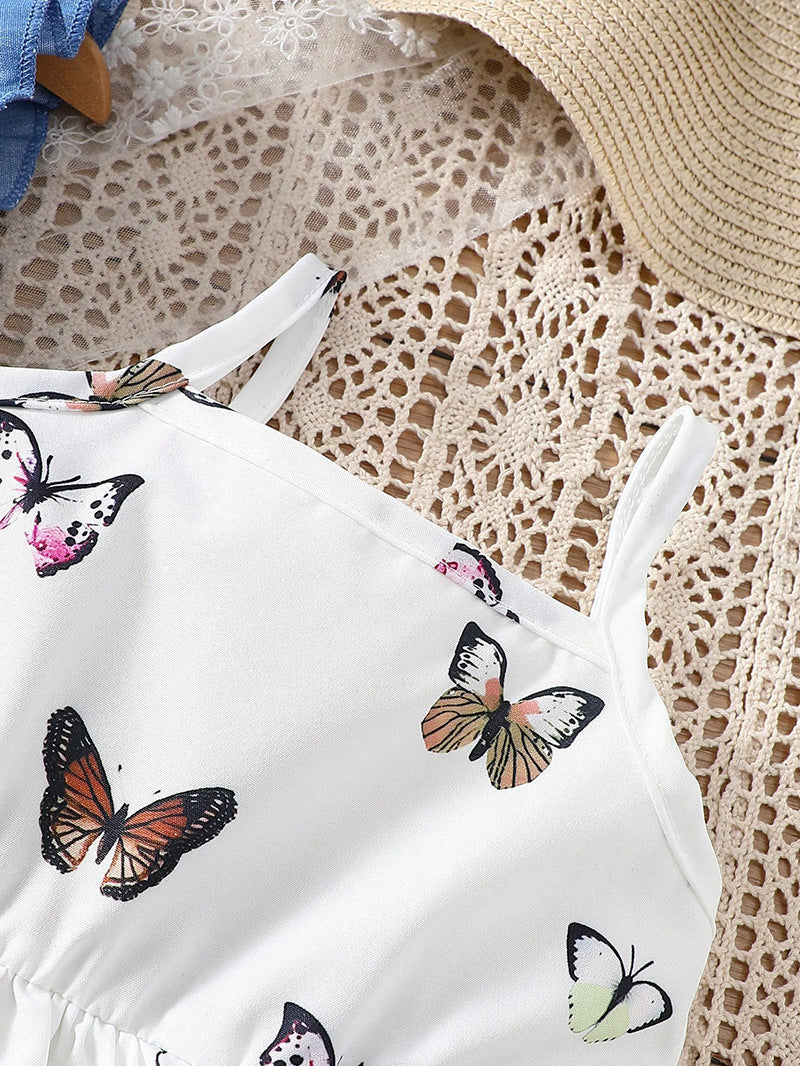 Sweet girl baby dress suit stylish print summer children cake dress (Available)