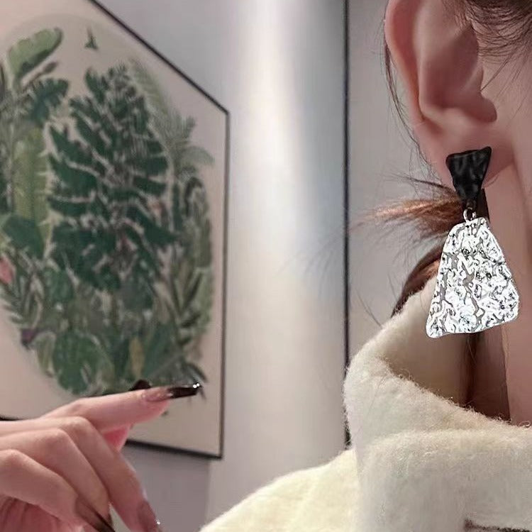 Sterling Silver Needle Creative Low-key Matching Earrings (Available)