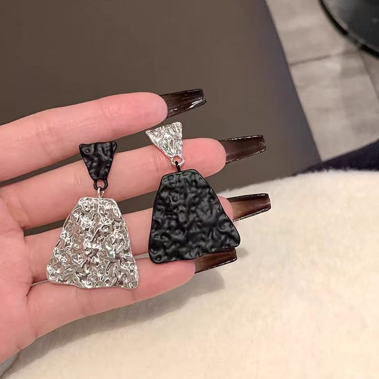 Sterling Silver Needle Creative Low-key Matching Earrings (Available)