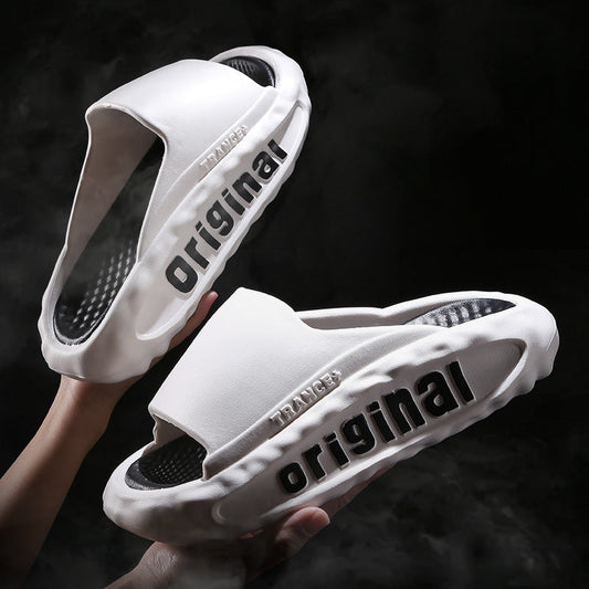 Men's Slippers Thick Bottom For Outdoors Trendy Non-slip Wear-resistant