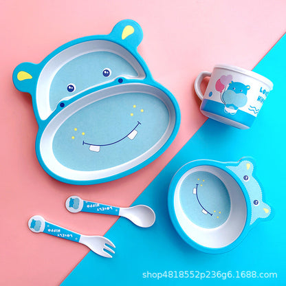 Baby feeding bowl with Bamboo Fiber spoon and Bamboo Fiber straw (Available)