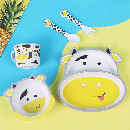 Baby feeding bowl with Bamboo Fiber spoon and Bamboo Fiber straw (Available)