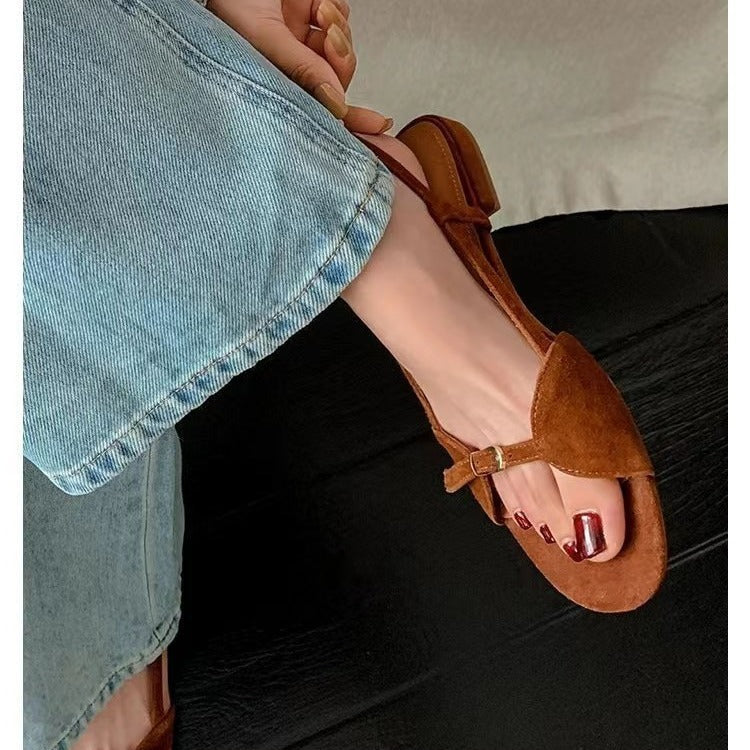 Casual Solid Color Round Toe Solid Color Women's Sandals  (Available)