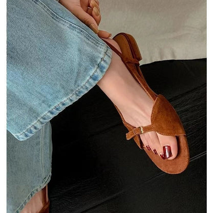 Casual Solid Color Round Toe Solid Color Women's Sandals  (Available)