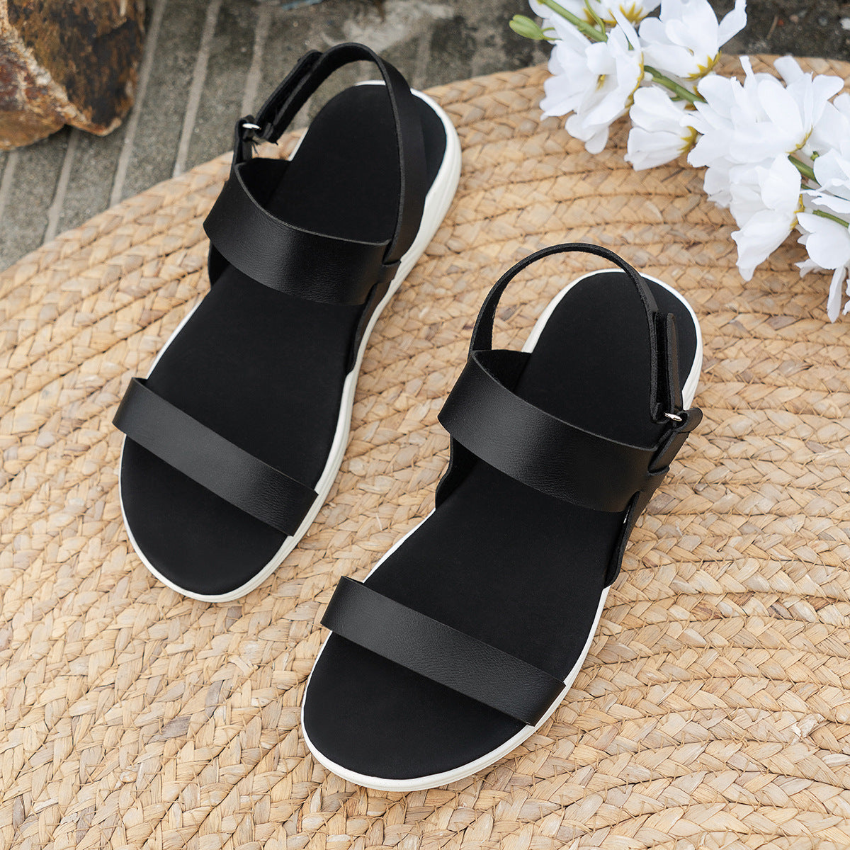 Female Comfortable Flat Heel Women's Peep Toe Sandals (Available)