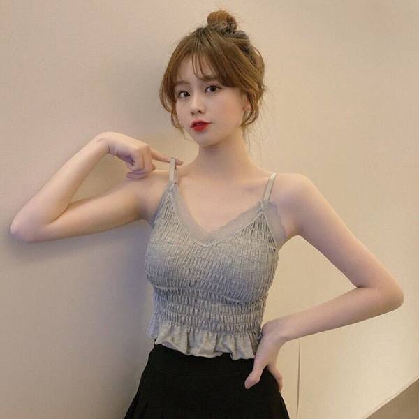 Lace Camisole Female Threaded Chest Pad Tube Top Outer Wear Bottoming Women Clothes (Available)