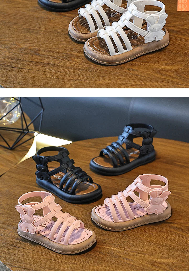1-10Y Baby Girls Sandals Summer Children's New Cool Fashion Princess Cute Versatile Shoes for Students Flat Sandal Casual Shoe