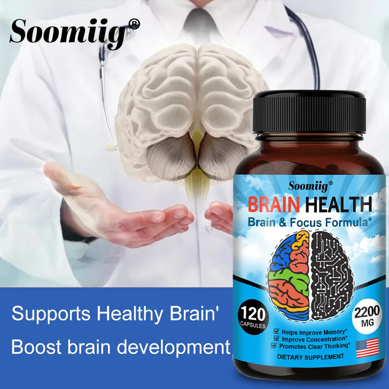 Ginkgo Biloba Capsules 1200mg, Supports Memory, Brain Function and Mental Alertness, Brain Health Supplement, 30/60/120 Capsuels