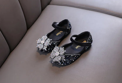 Spring Autumn Kids Fashion Leather Shoes 2025 New Girls Causal Performance Shoes Shallow Princess Ballet Children's Flat Shoes