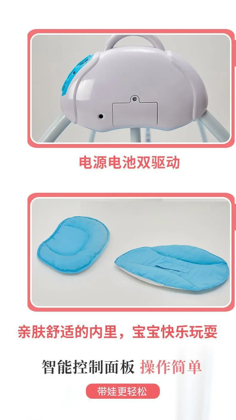 Electric Cradle Bed Multi-Functional Foldable Baby Cradle Newborn Enlarged Sleep Soothing Rocking Bed