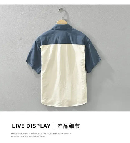 Short-sleeved Men's Versatile Casual and Fashionable Loose and Handsome Shirt(AVailable)