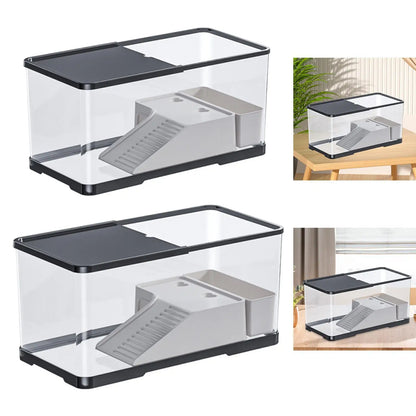Reptile Habitat Turtle Aquarium Box with Lid Multifunction Terrarium Supplies for Turtles Fishes Amphibians