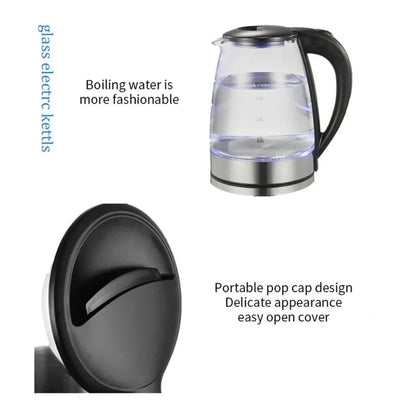 Glass Electric Kettle Cordless Water Boiler Fast Boiling BPA-Free Tea Kettle for Home Office Health Use