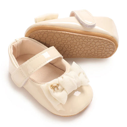 Spring and Autumn Bow Mary Jane Princess Shoes  Baby Girl Rubber Bottom Anti slip Sneaker