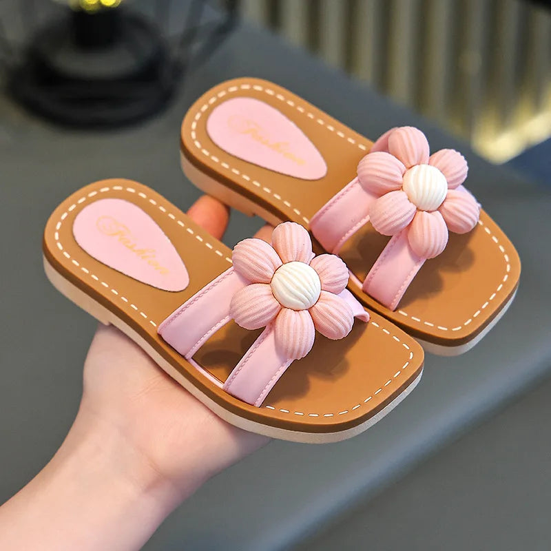Children Slippers Kids Summer Cartoon Beach Shoes Girls Baby Soft Sole Non-Slip  ( Available )