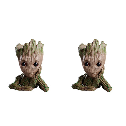 Home Decoration Crafts Flower Pot Miniature Model Office Desktop Display Cartoon Figurines Handicrafts Decor Tree Man Ornament
