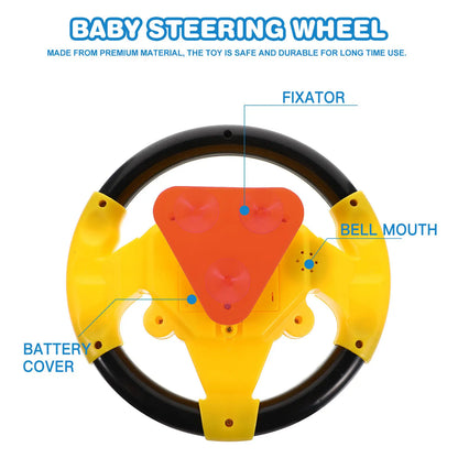 Premium Simulation Steering Wheel Early Educational Driving Plaything for Toddlers Brain Development Auditory Stimulation